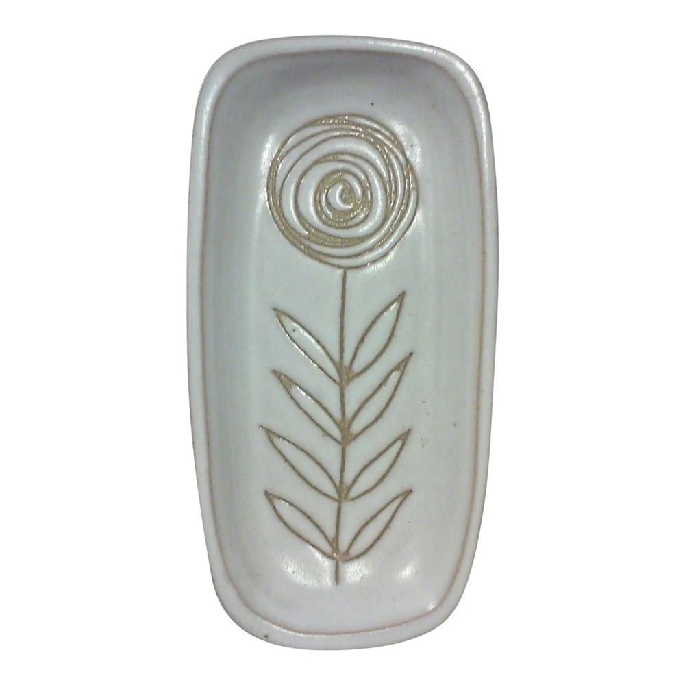 Mid-Century Martz Ceramic Tray with Floral Design